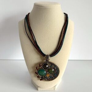 Statement Multicolored Boho Pendant Necklace